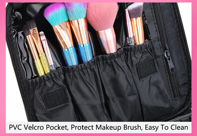 Female Professional Makeup Organizer Travel Beauty Cosmetic Case For Make Up Bag Bolso Mujer Storage Box Nail Tool Suitcase