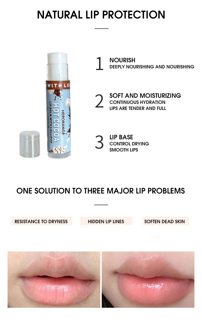 Multi flavor lollipop lipstick Hot Cocoa Lip Mask Moisturizes, moisturizes and reduces lip lines for men and women