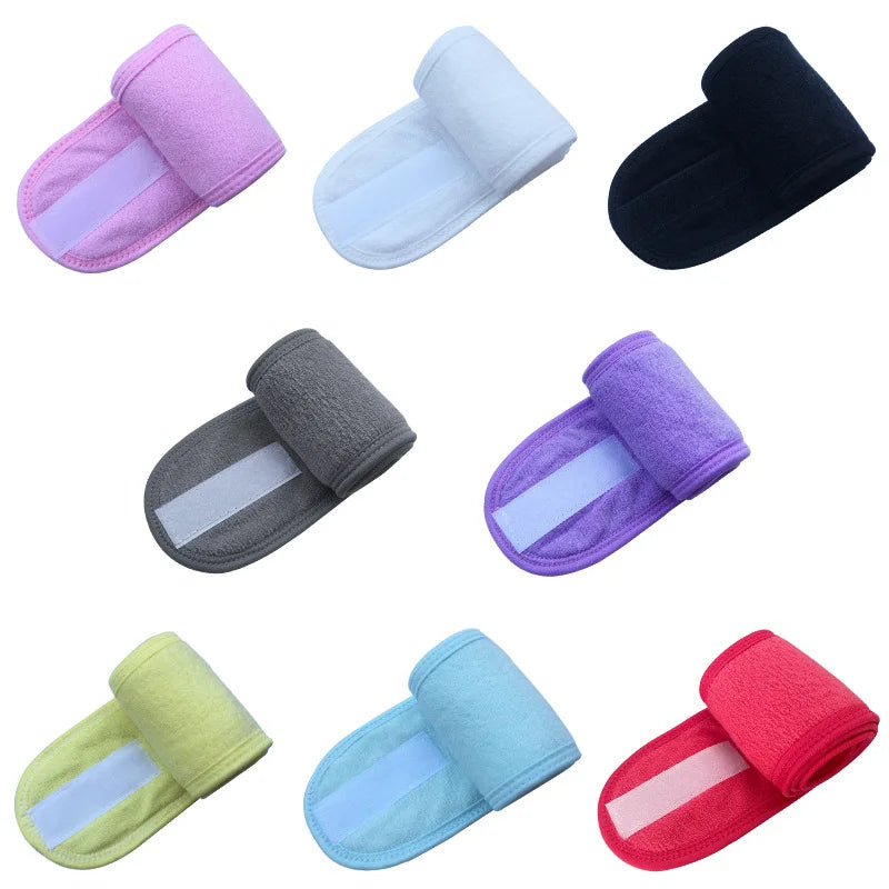 Head Bands Adjustable Wide Hairband Yoga Spa Bath Shower Makeup Wash Face Cosmetic Headband for Women Ladies Make Up Accessories
