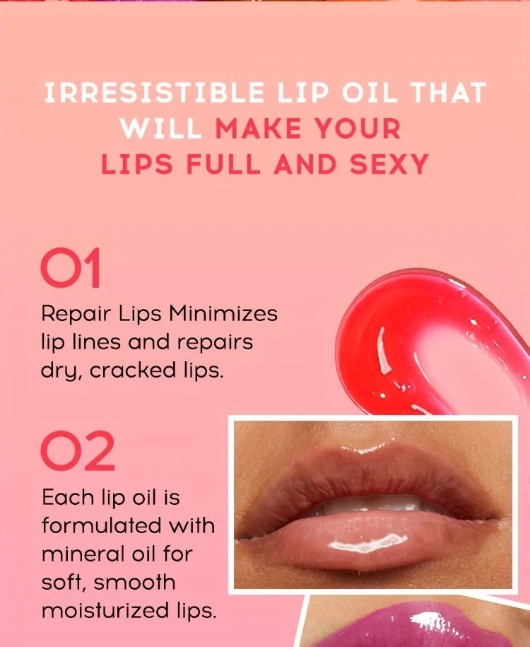 Fruit Hydrating Lip Glow Oil, Moisturizing Lip Plumper Gloss, Transparent Plumping Lip Gloss, Lip Oil, Lip Balm for Lip Care