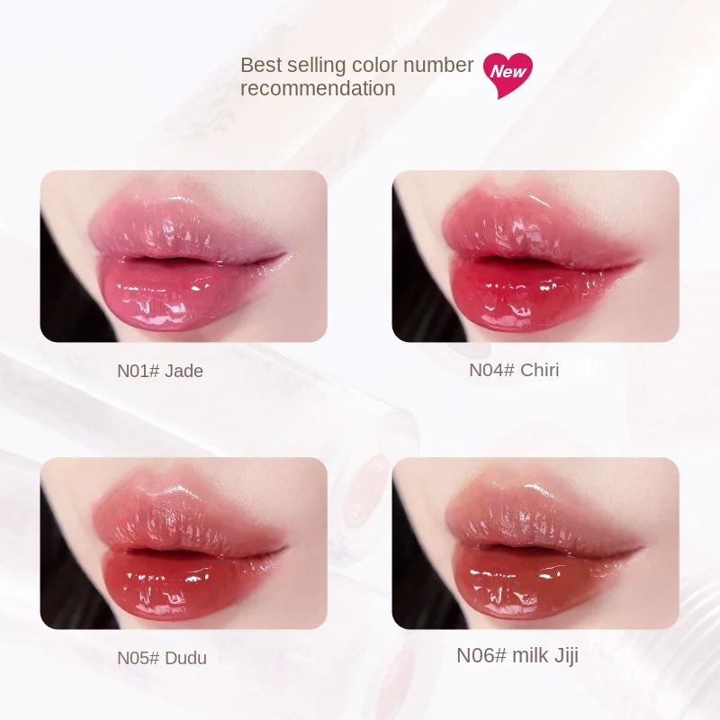 FLORTTE Glow Lip Glaze First Kiss Dew Vitamin Long-Lasting Lip Gloss Lipstick Make Up Mirror Lipgloss