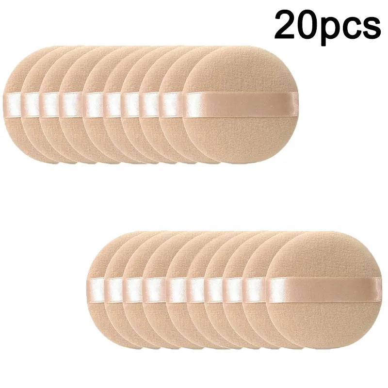5pcs Round Facial Powder Foundation Puff ,Portable Soft Cosmetic Puff For Makeup Application, Beauty Tool Essential Make Up
