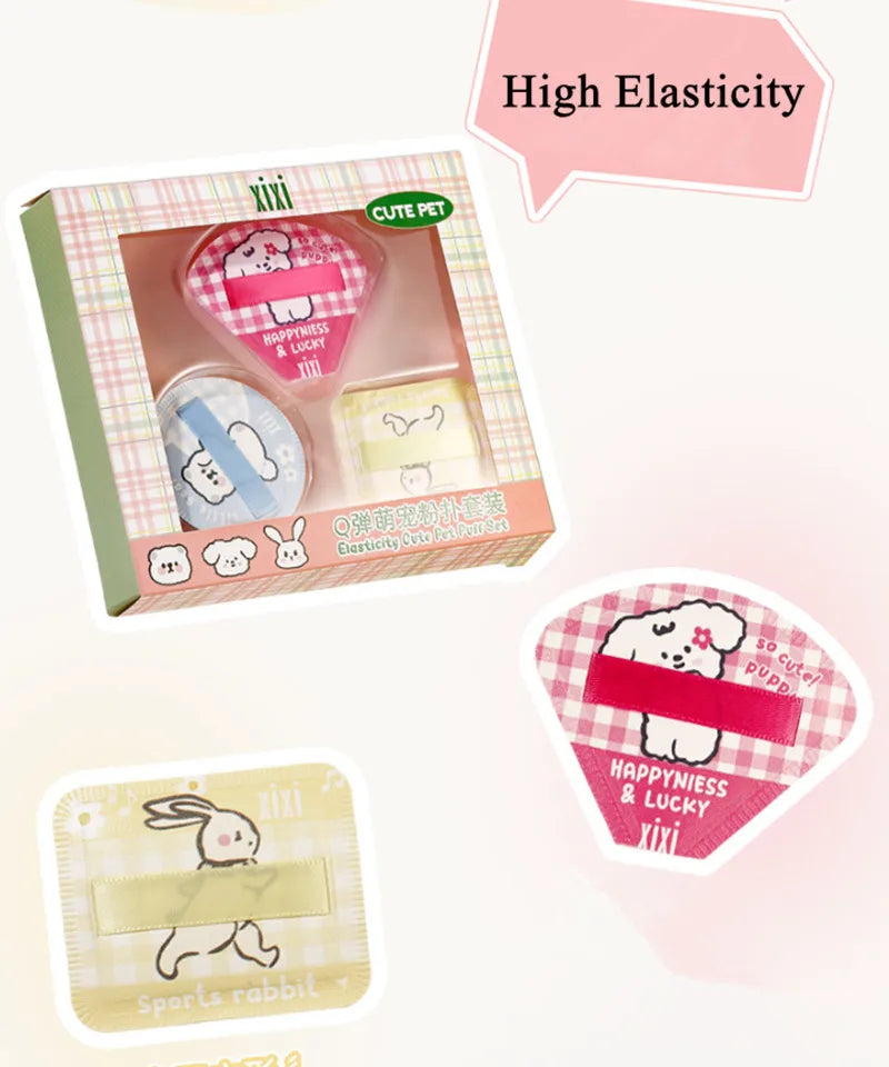 3PCS Makeup Blender Applicator Puff High Elastic Soft Cosmetic Foundation Sponge Do Not Eat Powder Wet Dry Dual Use Make Up Kits