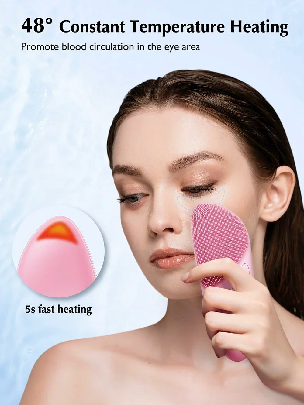 Electric Silicone Cleansing Brush USB Sonic Deep Electric Cleansing Brush Pore Blackhead Remover Double Sided Face Wash Brush