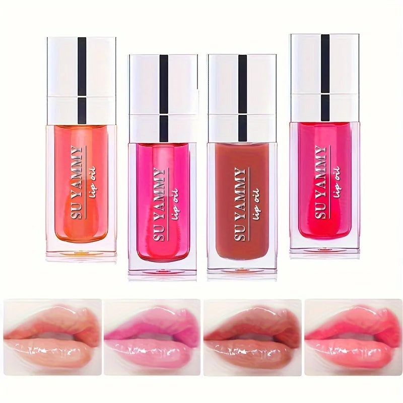 Hydrating Lip Glow Oil, Moisturizing Transparent Plumping Lip Gloss, Tinted for Lip Care and Dry Lip,Ideal Gift For Mother's Day