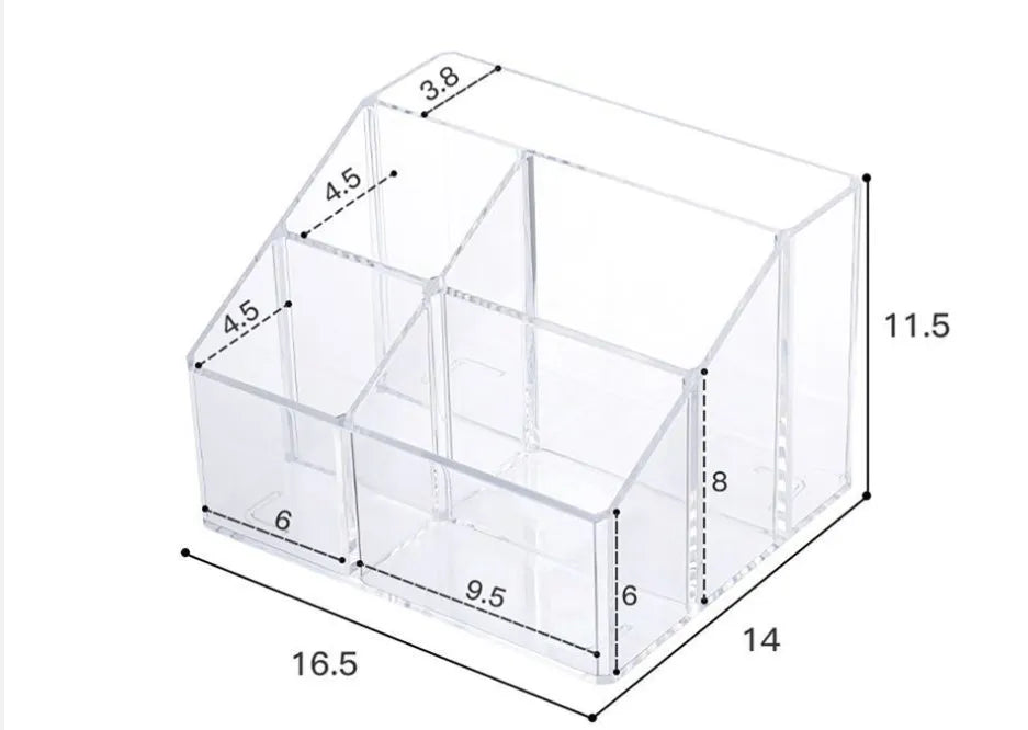 Lipstick Makeup Brush Case,transparent Acrylic Cosmetics Box Make Up Organizer Bucket,desk Pen Holder Jewelry Makeup Storage Box