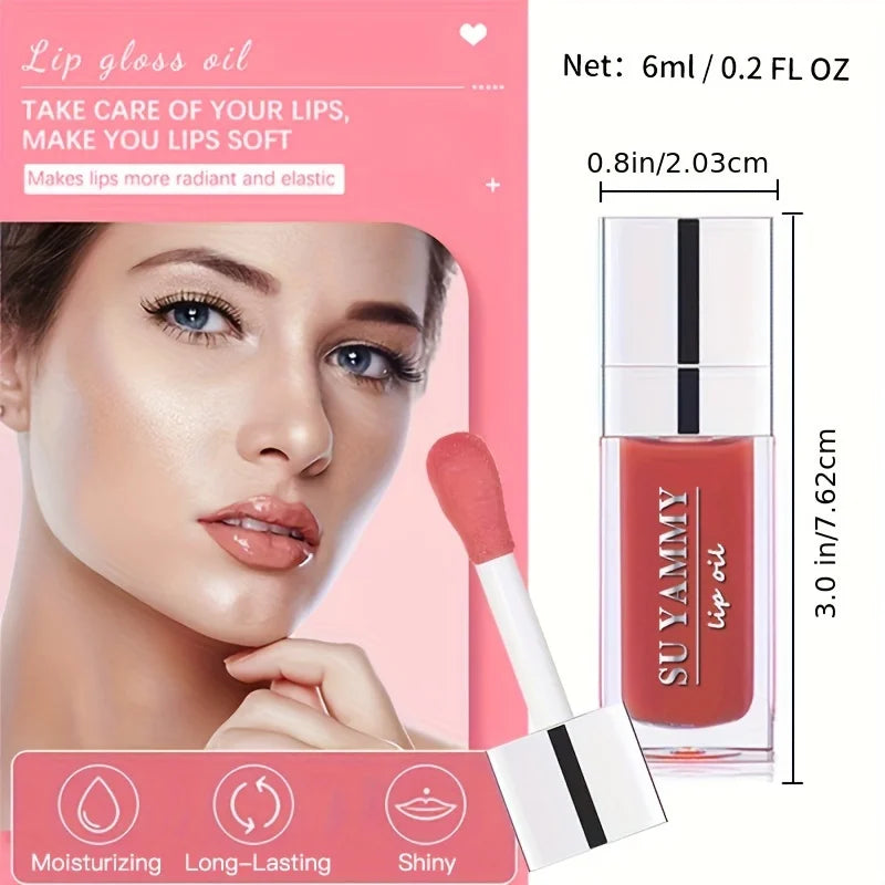 Hydrating Lip Glow Oil, Moisturizing Transparent Plumping Lip Gloss, Tinted for Lip Care and Dry Lip,Ideal Gift For Mother's Day