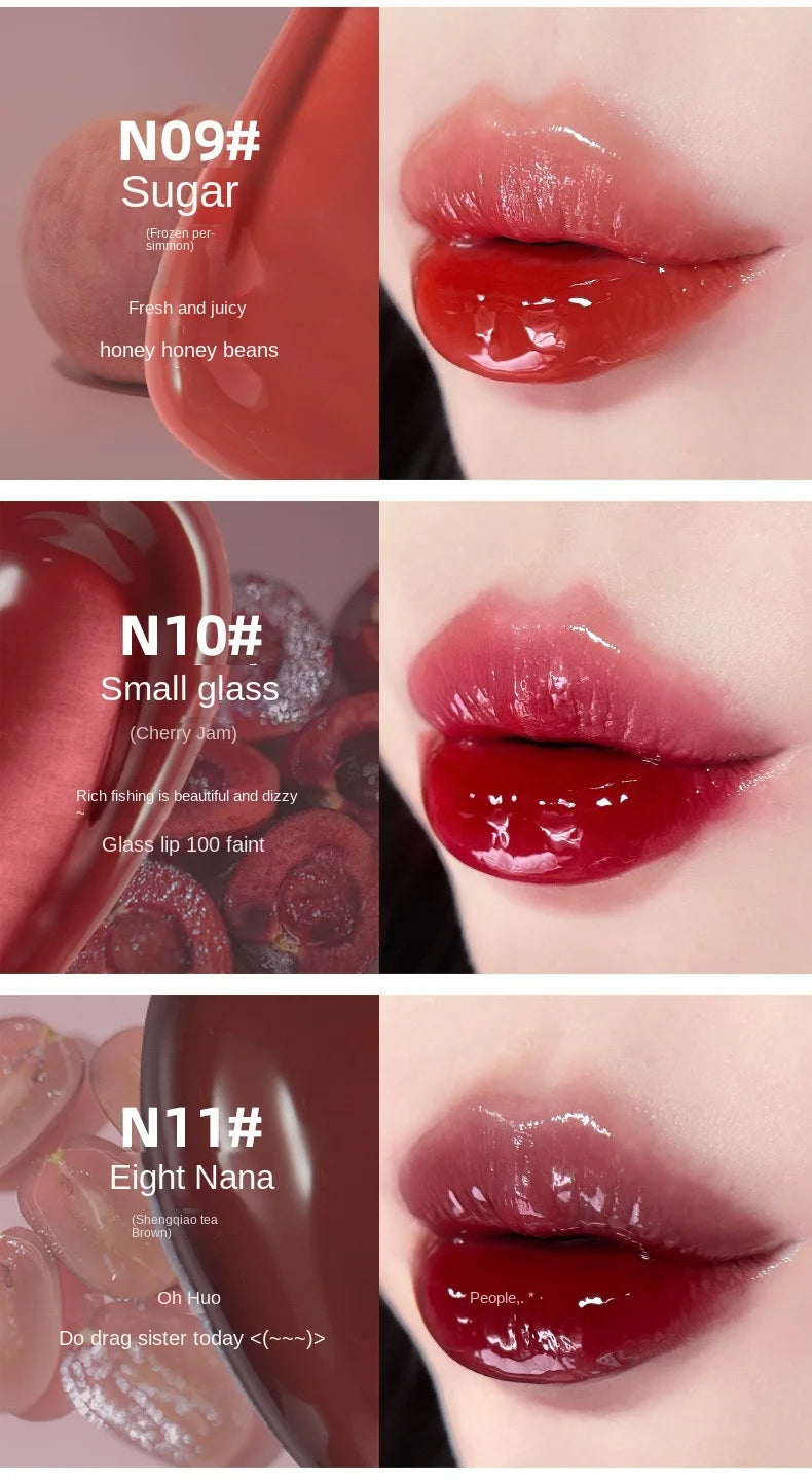FLORTTE Glow Lip Glaze First Kiss Dew Vitamin Long-Lasting Lip Gloss Lipstick Make Up Mirror Lipgloss