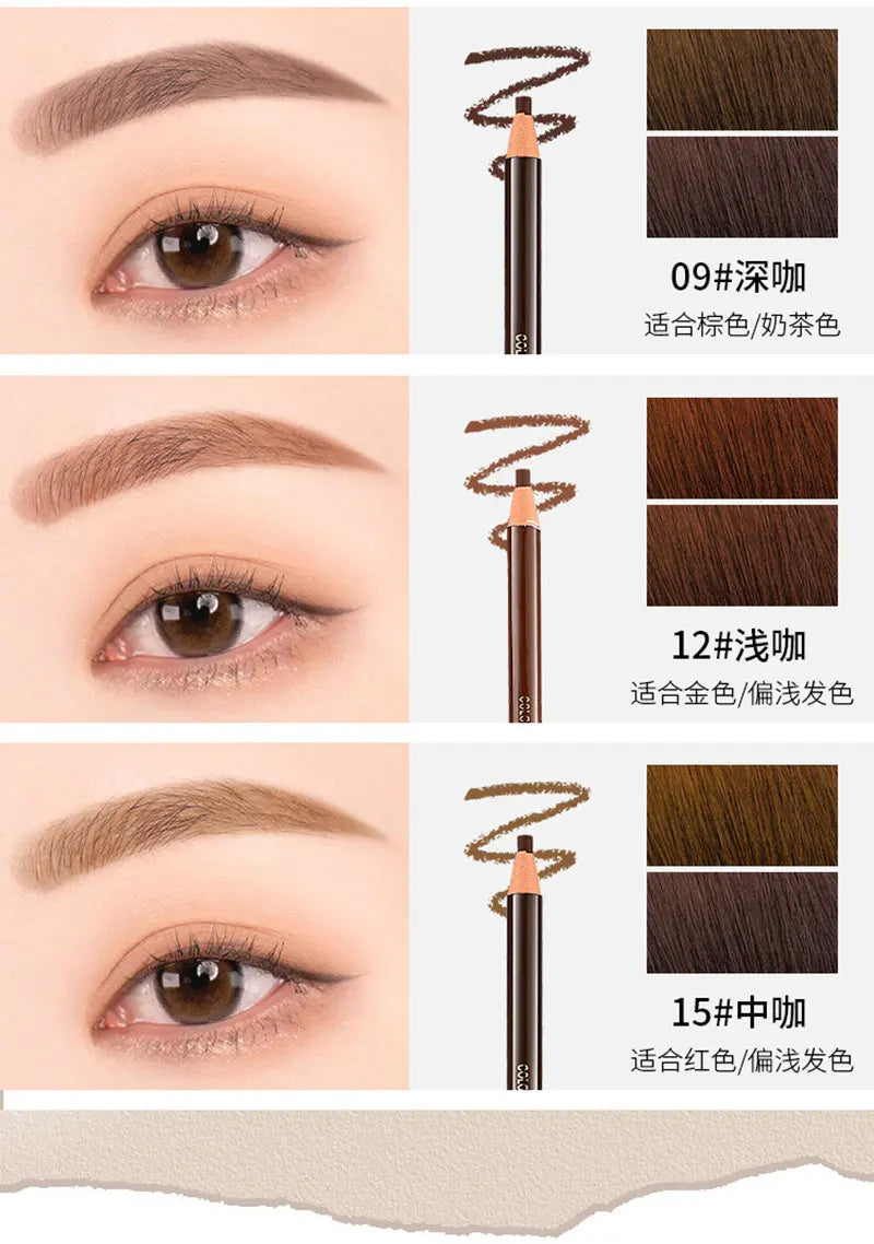 2Pcs Waterproof Eyebrow Pencil Long-lasting 5 Colors Natural Eye Brow Pen Brown Black Enhancer Dye Tint Pen Makeup Tools