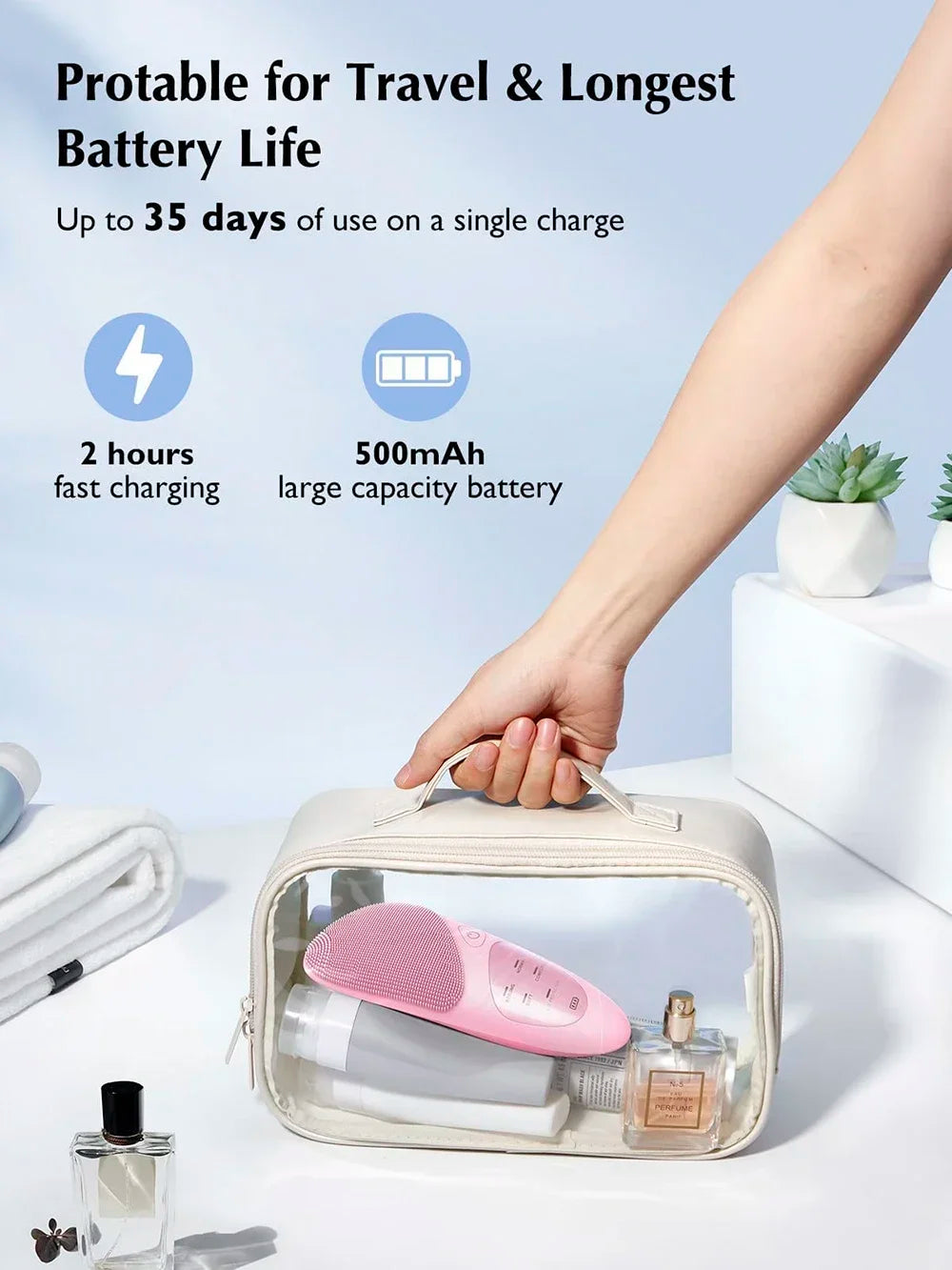 Electric Silicone Cleansing Brush USB Sonic Deep Electric Cleansing Brush Pore Blackhead Remover Double Sided Face Wash Brush