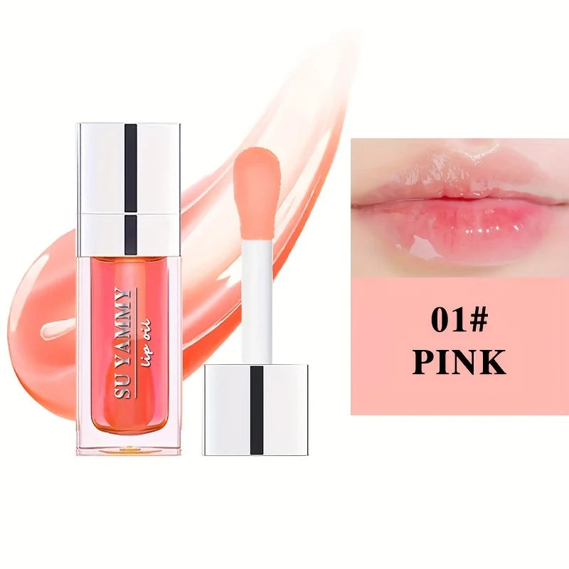 Hydrating Lip Glow Oil, Moisturizing Transparent Plumping Lip Gloss, Tinted for Lip Care and Dry Lip,Ideal Gift For Mother's Day