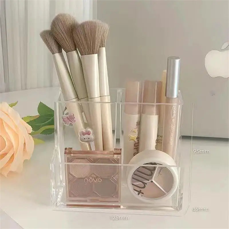 Lipstick Makeup Brush Case,transparent Acrylic Cosmetics Box Make Up Organizer Bucket,desk Pen Holder Jewelry Makeup Storage Box
