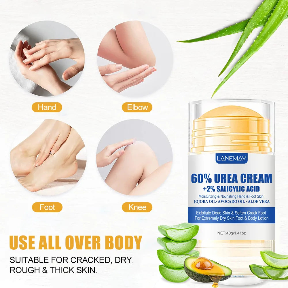 40g Urea Foot Cream Dry Cracked Feet Heel Gentle Exfoliation Softening Skin Ultra-Hydrating Hand Foot Care Cream Stick Protuct