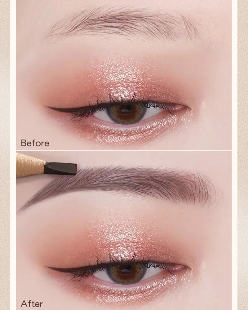 2Pcs Waterproof Eyebrow Pencil Long-lasting 5 Colors Natural Eye Brow Pen Brown Black Enhancer Dye Tint Pen Makeup Tools