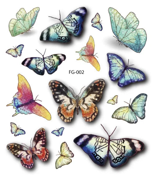 Purple Fairy Butterfly Tattoo Stickers Waterproof Eyes Face Stickers Glitters Body Art Fake Tattoos Dance Music Festival Make Up