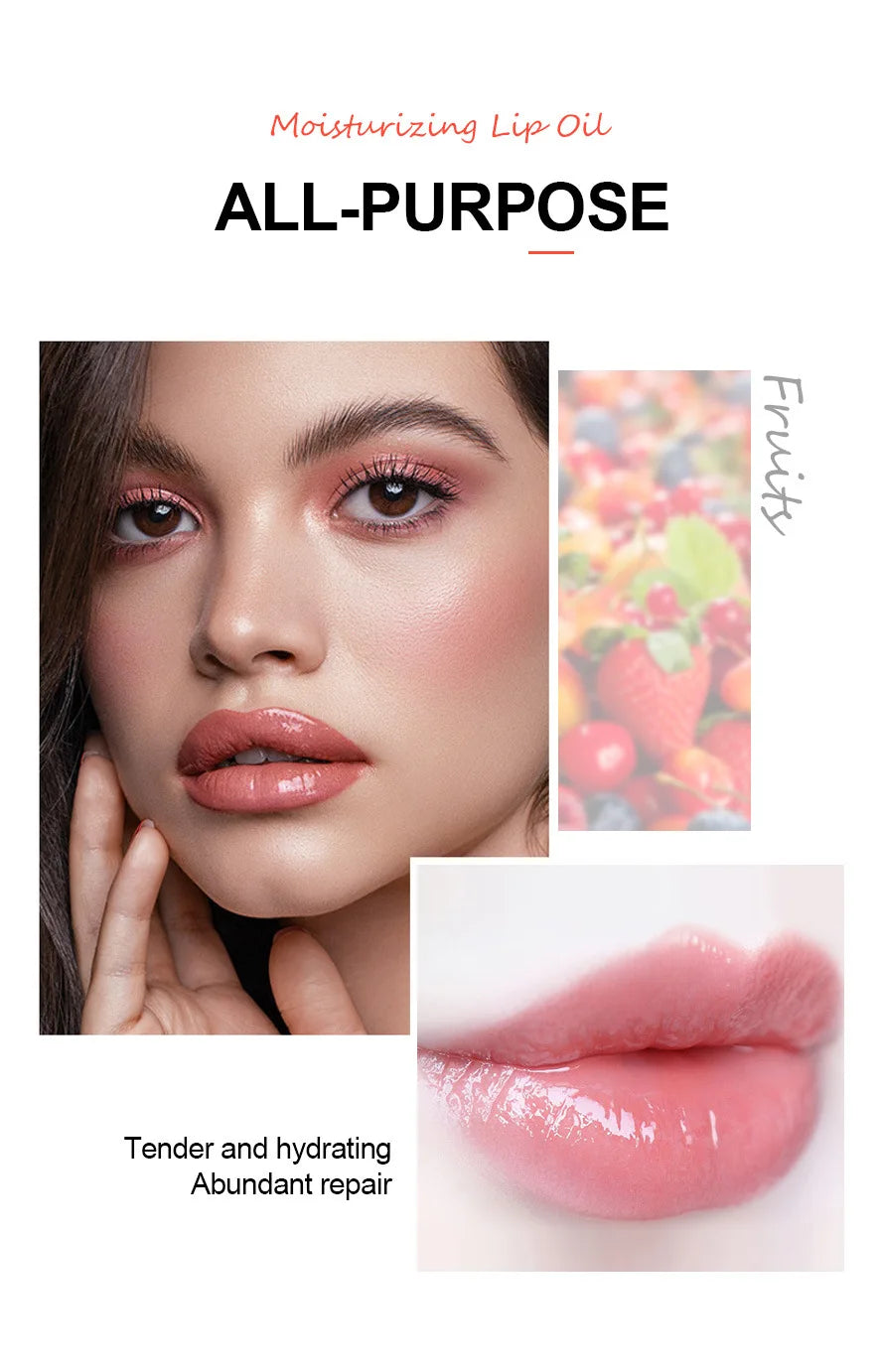 Set of Four Rolling Head Lip Oils Moisturizing Hydrating Roller Ball Lip Care Anti-Drying Transparent Lip Blam for Lip Health