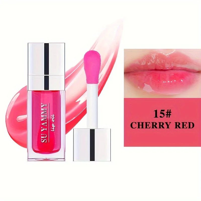 Hydrating Lip Glow Oil, Moisturizing Transparent Plumping Lip Gloss, Tinted for Lip Care and Dry Lip,Ideal Gift For Mother's Day
