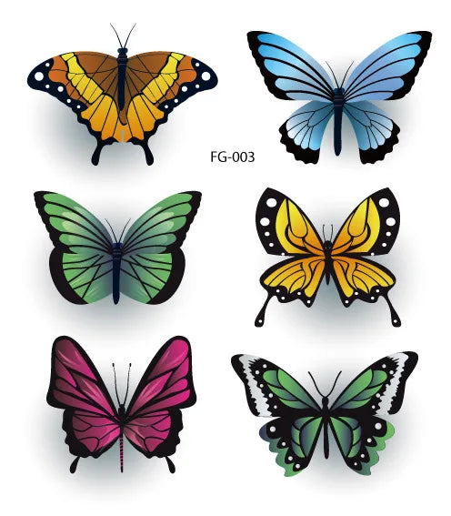Purple Fairy Butterfly Tattoo Stickers Waterproof Eyes Face Stickers Glitters Body Art Fake Tattoos Dance Music Festival Make Up