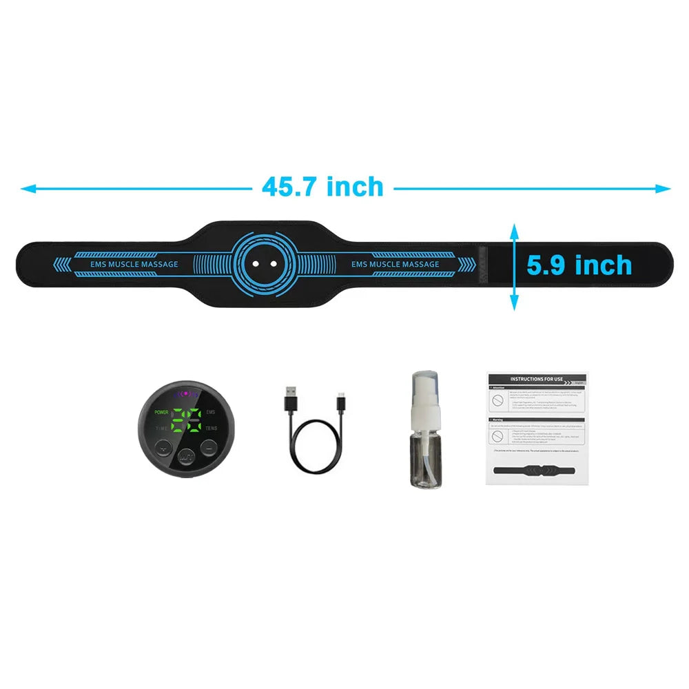 EMS Abdominal Toning Belt Abs Muscle Trainer USB ReCharge Muscle Toner Body Waist Belly Massager Weight Loss Fitness Equiment