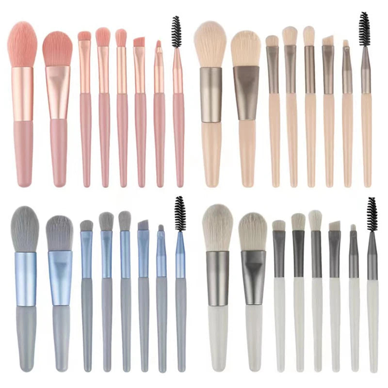 8Pcs Portable Makeup Brushes Set Cosmetic Powder Eye Shadow Foundation Blush Blending Concealer Beauty Make Up Tool Brushes Hot