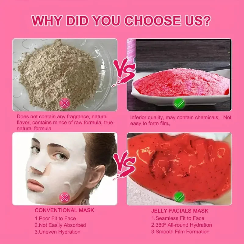 650g Hyaluronic Facial Moisturizing Mask Powder Nourishing Jelly Mask ，Hydrating and Firming Facial Treatment for All Skin Types