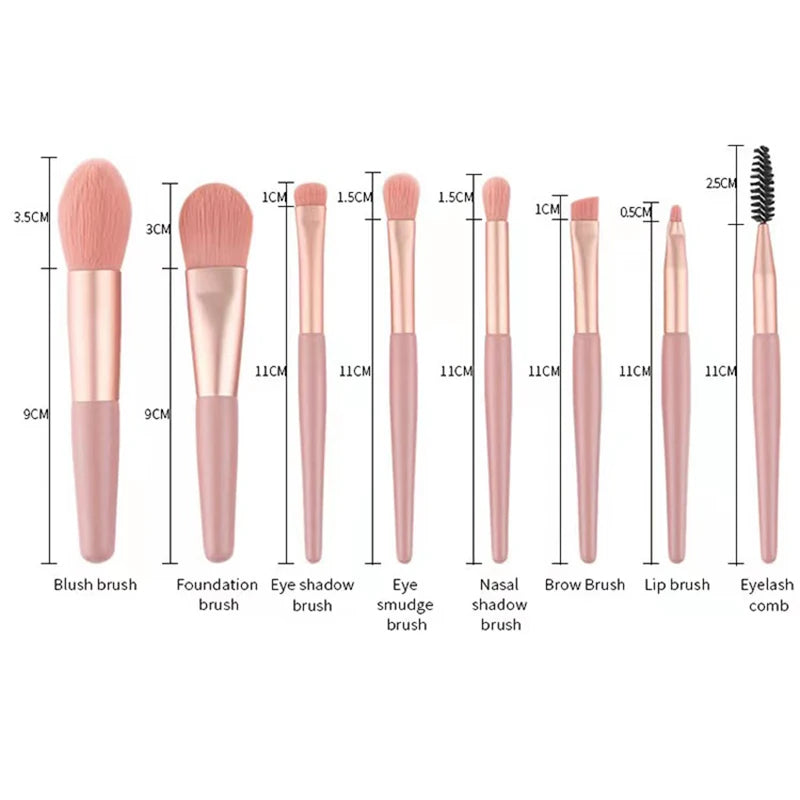 8Pcs Portable Makeup Brushes Set Cosmetic Powder Eye Shadow Foundation Blush Blending Concealer Beauty Make Up Tool Brushes Hot