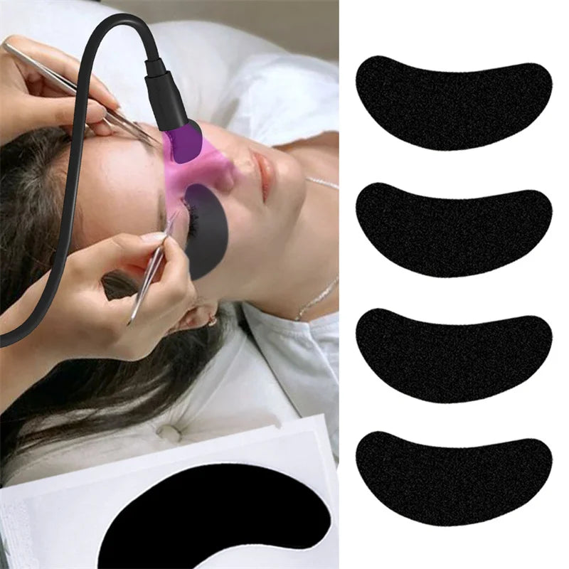150 pairs Padding UV Black Patches For Eyelash Extension Eye Gel Pads Hydrogel Isolate UV rays Paper Stickers Wraps Makeup Tools