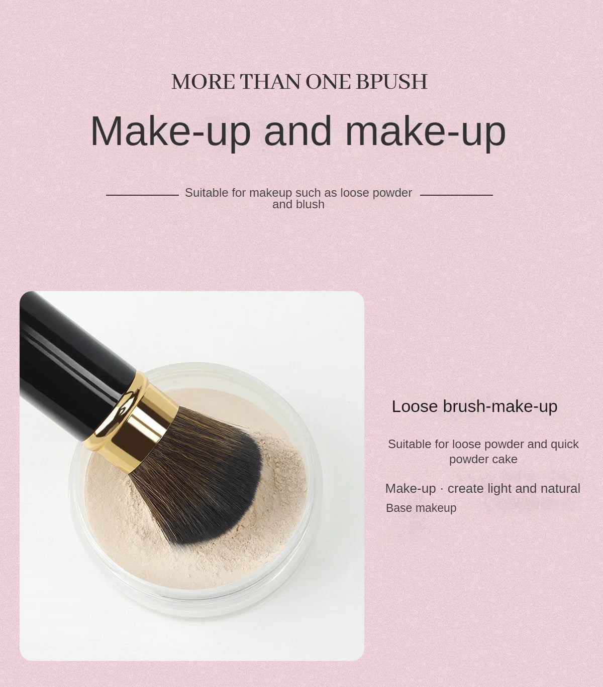 1 Pcs Retractable Makeup Brushes Powder Foundation Blending Blush Brush Make Up Cosmetics Brushes Female Metal Handle Brush