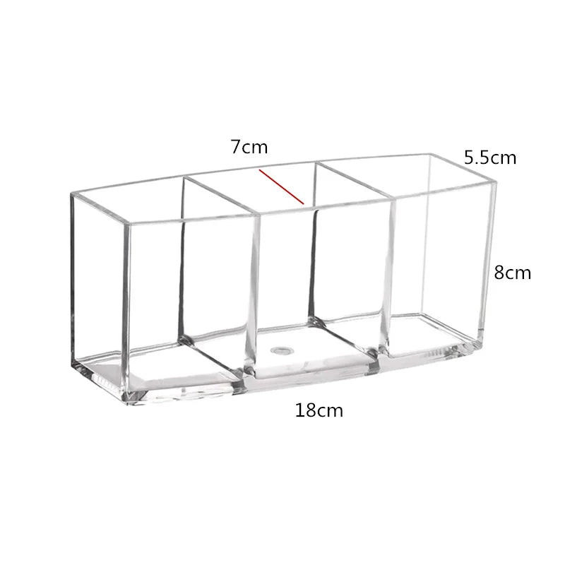 Lipstick Makeup Brush Case,transparent Acrylic Cosmetics Box Make Up Organizer Bucket,desk Pen Holder Jewelry Makeup Storage Box