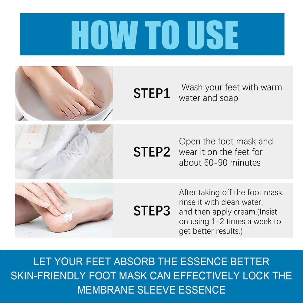 1 Pair Exfoliating Callus Booties Feet Care Foot Mask Sheet Pack Mildly Nourish Moisturizing for Dry Cracked Feet