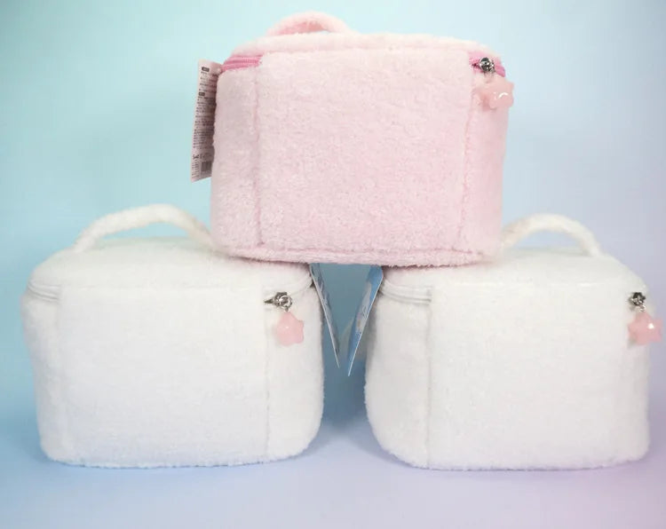 Sanrio Hello Kitty Plush Cosmetic Bag Cute Kuromi My Melody Zipper Large  Women Travel Make Up Toiletry Bag Washing Pouch Pouch